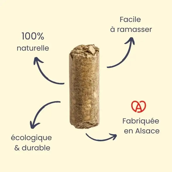 Koomo est une litière fabriquée en Alsace 100% naturelle, écologique et durable.